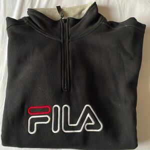 Fila Long Sleeve Black Sweatshirt Quarter Zip LP Lightly Worn. Men’s Size Large